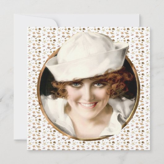 1920年代セーラーガールビーチパーティー 招待状 (正面)