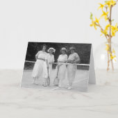 1920年代テニスファッション カード (黄色い花)