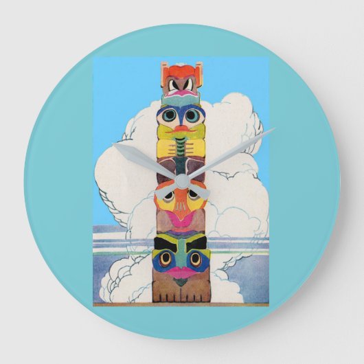 1920年代トーテムポール ラージ壁時計 (正面)