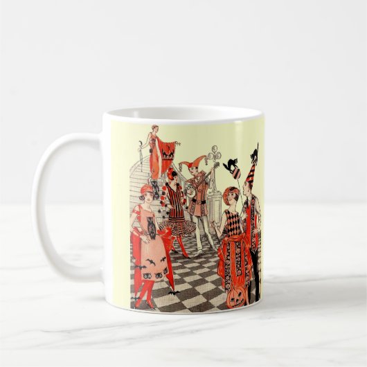 1920年代ハロウィーンの衣装パーティー コーヒーマグカップ (左)
