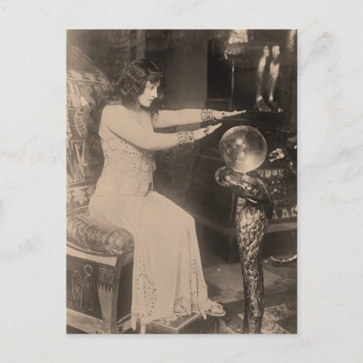 1920年代ビンテージ 水晶玉占い師 写真 ポストカード (正面)