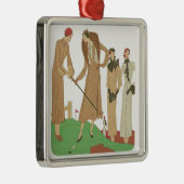 1920年代ファッションファッショナブル女子遊ゴルフ メタルオーナメント (右)