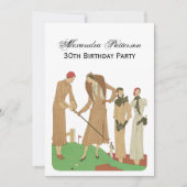 1920年代ファッションファッショナブル女子遊ゴルフ 招待状 (正面)