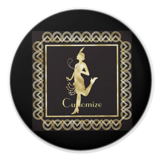 1920年代フラッパーガールサンダーコーブ  セラミックノブ (正面)