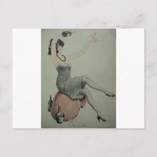 1920年代フラッパーシャンパンガール ポストカード