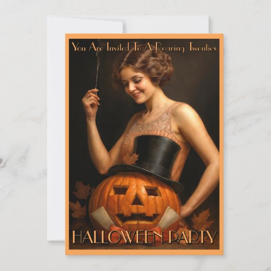 1920年代フラッパーハロウィンパーティー招待状 招待状 (正面)