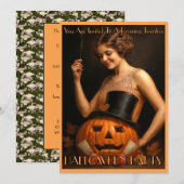 1920年代フラッパーハロウィンパーティー招待状 招待状 (正面/裏面)