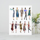 1920年代フラッパー紙人形スクラップブック紙 (スタンド正面)