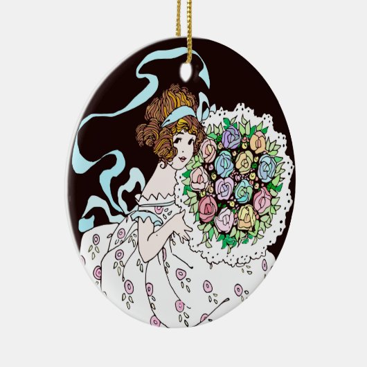 1920年代フラワーガール花束セラミックオーナメント セラミックオーナメント (右)