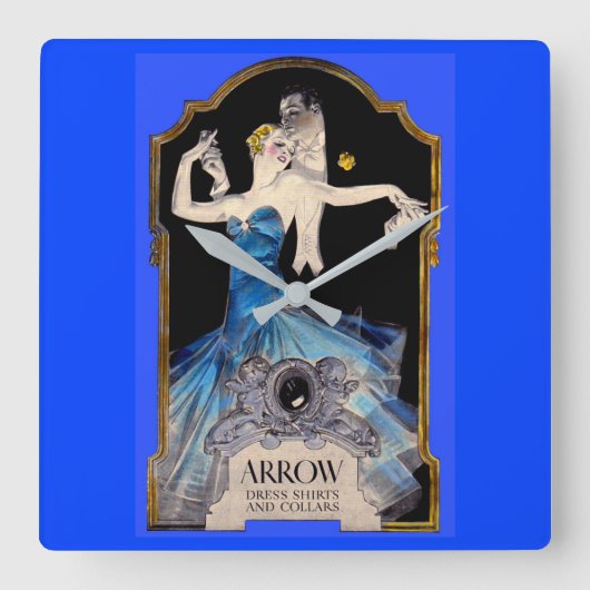 1920年代ライエンデッカー矢印シャツ第1位 スクエア壁時計 (正面)