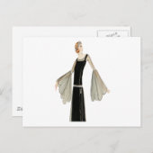1920年代レディースファッションイラストレーション ポストカード (正面/裏面)