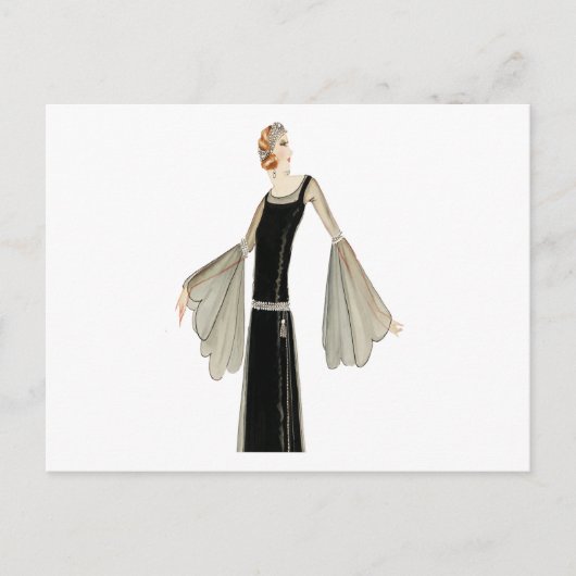 1920年代レディースファッションイラストレーション ポストカード (正面)