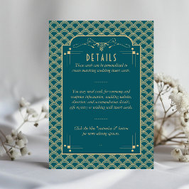 1920年代ヴィンテージアートデコガッツビーウェディングの詳細 エンクロージャーカード