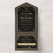 1920年代ヴィンテージアートデコガツビーウェディングコレクション オールインワン招待状 (内側)