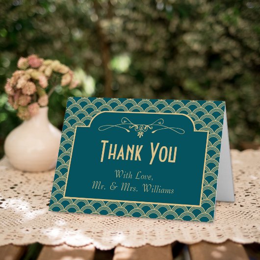 1920年代ヴィンテージアートデコガツビーウェディングコレクション サンキューカード