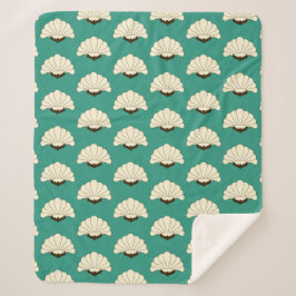 1920年代ヴィンテージアールデコクリーム花 シェルパブランケット