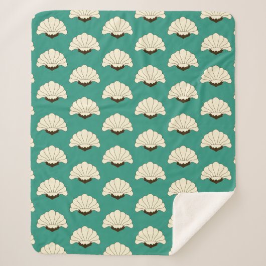 1920年代ヴィンテージアールデコクリーム花 シェルパブランケット (正面)