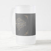 1920年代ヴィンテージアールデコスピーカーギャツビースタイル フロストグラスビールジョッキ (正面左)