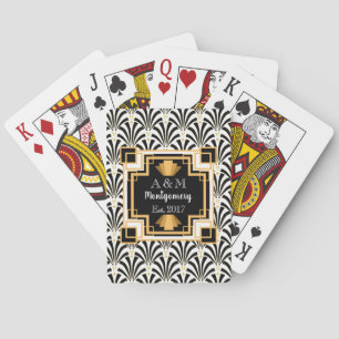 1920年代ヴィンテージアールデコBlack & White Palmetto トランプ