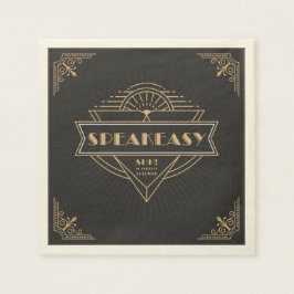 1920年代ヴィンテージアールデコFlapper Speakeasyパーティー スタンダードカクテルナプキン