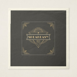 1920年代ヴィンテージアールデコFlapper Speakeasyパーティー スタンダードランチョンナプキン