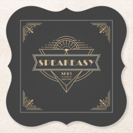 1920年代ヴィンテージアールデコFlapper Speakeasyパーティー ペーパーコースター
