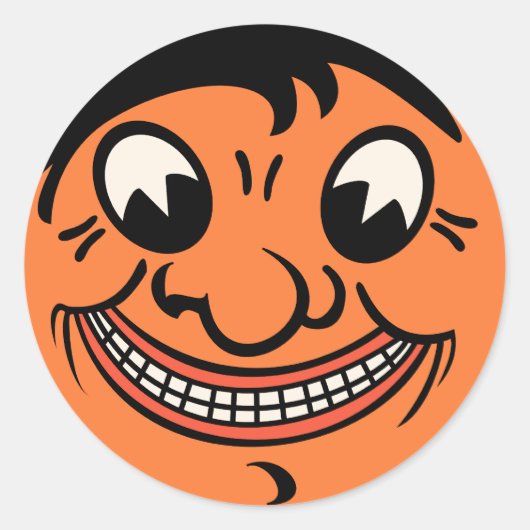 1920年代ヴィンテージハロウィンジャックオランタン顔 ラウンドシール (正面)