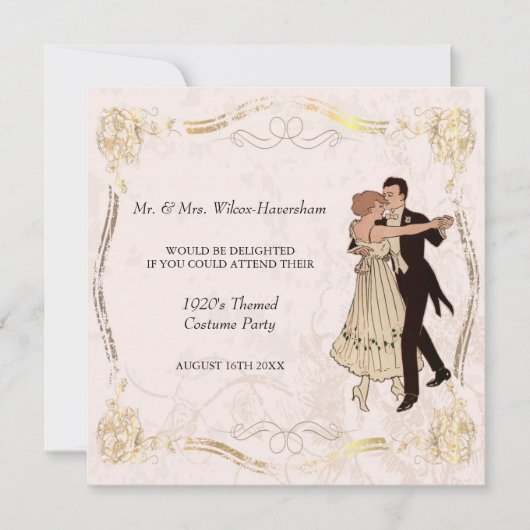 1920年代ヴィンテージ衣装パーティの招待状 招待状 (正面)