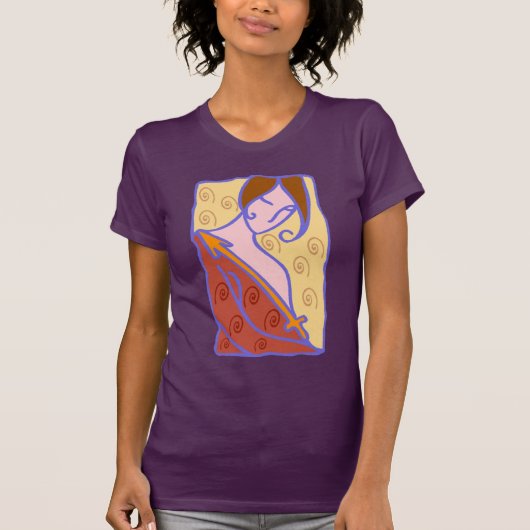 1920年代射手座女性オレンジ色 Tシャツ (正面)