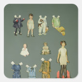 1920年代後半から1930年代初頭までの人形と服を切り取る スクエアシール (正面)