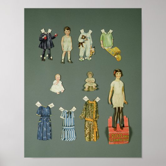 1920年代後半から1930年代初頭までの人形と服を切り取る ポスター (正面)