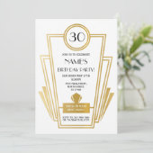 1920年代誕生日アールデコ招待状ギャツビーパーティー金ゴールド 招待状 (スタンド正面)