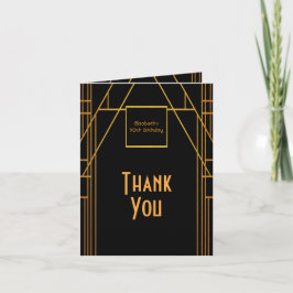 1920年代誕生日ブラック写真ありがとう サンキューカード