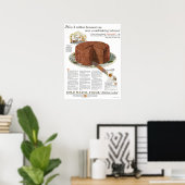 1920年代金ゴールドメダルフラワーとチョコレートケーキ ポスター (ホームオフィス)