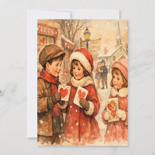 1920年代風 ヴィンテージスタイルのバレンタインカード シーズンカード (正面)