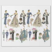 1920年代1930年代フラッパー女の子のファッションモデルヴィンテージ ラッピングペーパー (フラット)