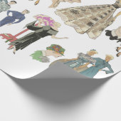 1920年代1930年代フラッパー女の子のファッションモデルヴィンテージ ラッピングペーパー (角)