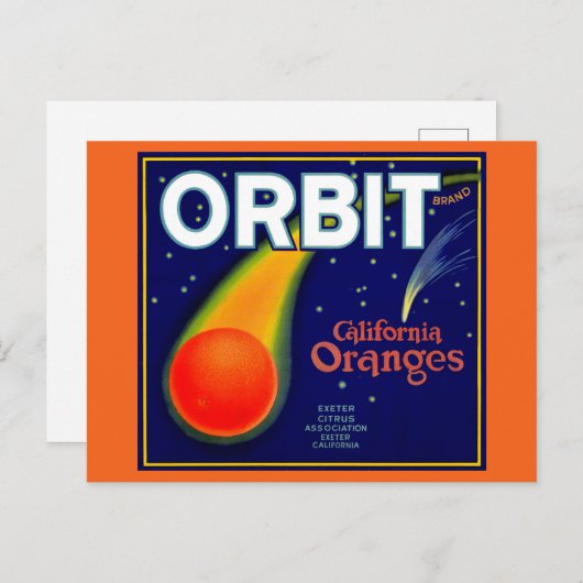 1920年代 オービットオレンジ 果物箱ラベル ポストカード (正面/裏面)
