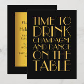 1920年代 ゴールドパーティー招待状 招待状 (正面/裏面)