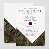 1920年代 ゴールド アートデコ｜エンゲージメントパーティーの招待状 招待状 (正面/裏面)
