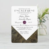 1920年代 ゴールド アートデコ｜エンゲージメントパーティーの招待状 招待状 (スタンド正面)