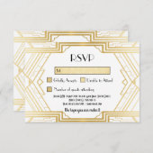 1920年代 ヴィンテージ ガツビー ウェディング 返信カード (正面/裏面)