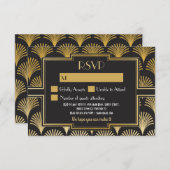 1920年代 ヴィンテージ ガツビー 結婚式 返信カード (正面/裏面)