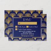 1920年代 ヴィンテージ ガツビー 結婚式 返信カード (正面/裏面)