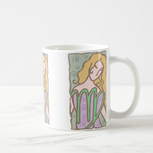 1920年代《星座》乙女座女性ラベンダー コーヒーマグカップ