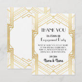 1920年代 結婚式 婚約 パーティー グリーティングカード 感謝 招待状 (正面/裏面)