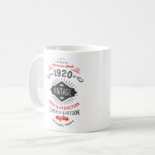 1920年第100回限定生まれ誕生日 コーヒーマグカップ (正面左)