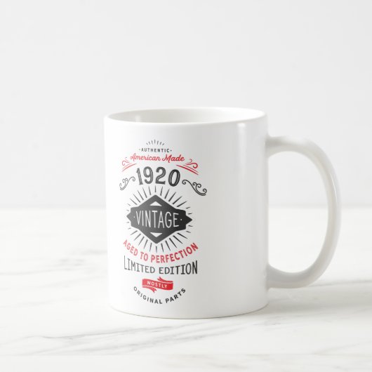 1920年第100回限定生まれ誕生日 コーヒーマグカップ (右)