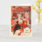 1920年頃ヴィンテージのハロウィンカード、 カード (黄色い花)