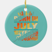 1920年7月102歳102誕生日ギフト セラミックオーナメント (裏面)